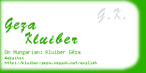 geza kluiber business card