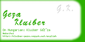 geza kluiber business card